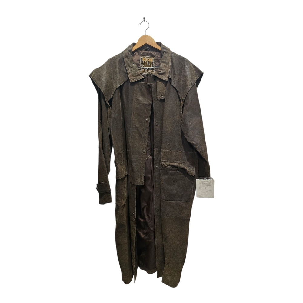 Adler Genuine Leather Western Trench Coat Size XL